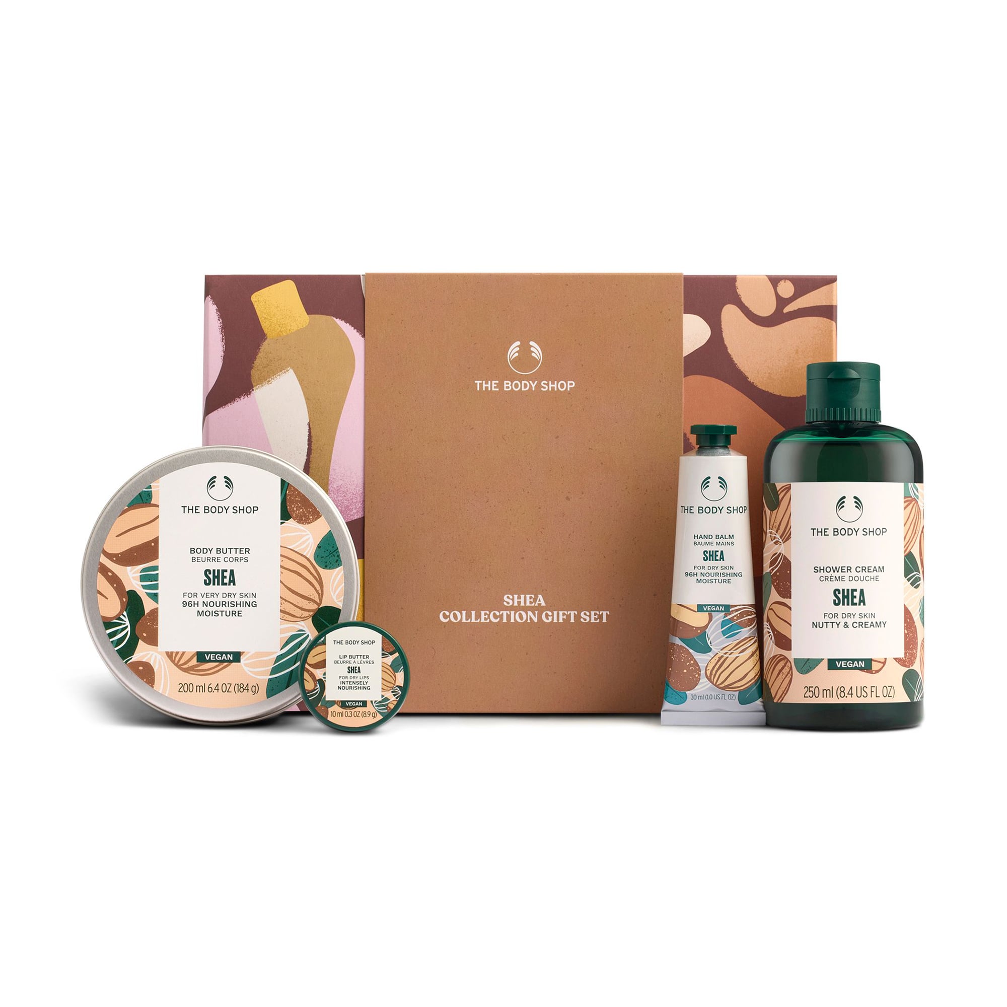 Подарунковий набір The Body Shop Ши (крем-гель для душу, 250 мл + масло для тіла, 200 мл + крем-бальзам для рук, 30 мл + бальзам для губ, 10 мл)